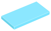 Tile 2 x 4, Medium Azure