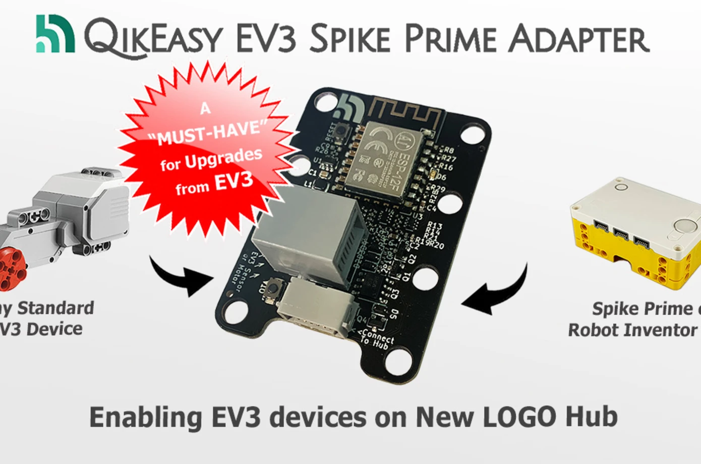 QikEasy EV3 SPIKE Prime Adaptor